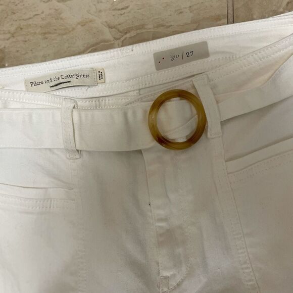 NWOT Anthropologie belted white jeans size 27 - Picture 4 of 8